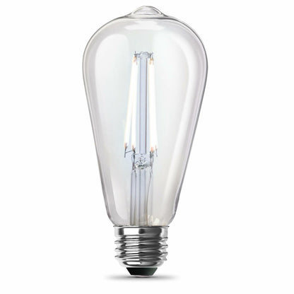 Feit Electric ST19 Vintage Edison LED Light Bulb, 60W Equivalent, Dimmable, 5000K Daylight, 800 Lumens, E26 Base, Retro Filament Light Bulbs, 15,000-Hour Lifetime, ST1960/CL/950CA/2/4, 8 Pack
