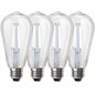Feit Electric 60-Watt Equivalent ST19 Dimmable Straight Filament Clear Glass E26 Vintage Edison LED Light Bulb, Daylight 5000K - 4 Pack