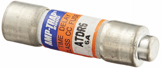 Mersen ATDR Amp-Trap 2000 Time-Delay/Class CC Fuse, 600VAC/300VDC, 200kA AC/100kA DC, 6 Ampere, 13/32" Diameter x 1-1/2" Length
