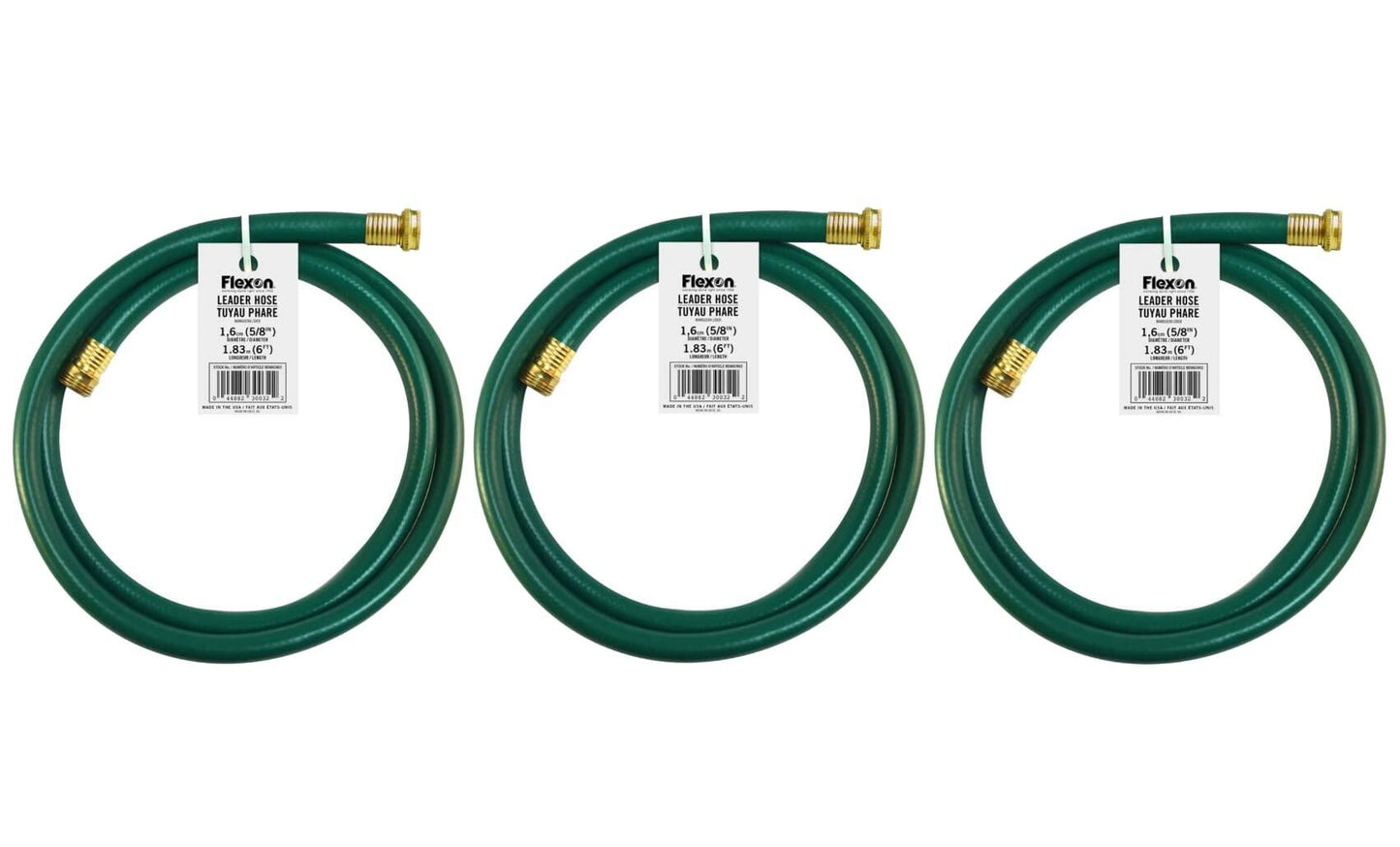 Swan Leader Hose with 5/8" Diameter by 6 Foot - 3 Pack, Male/Female