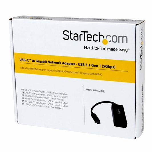 StarTech USB 3.0 Type C to Gigabit Ethernet Network Adapter, Black