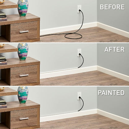 Legrand Wiremold C17 Cordmate Inside Elbow Elbow Cord Cover, Organizer for Wall, Holds 1 Cord or Cable, White (1 Pack)