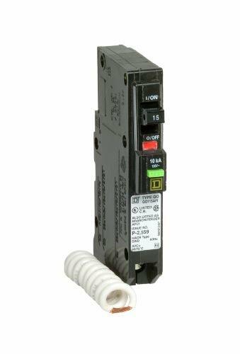 QO115AFI Circuit Breaker Miniature Circuit Breaker (QO-AFI) ARC-Fault, 15A, 1-Pole, 120 Vac, 1-Phase, 10kA