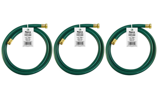 Swan Leader Hose with 5/8" Diameter by 6 Foot - 3 Pack, Male/Female