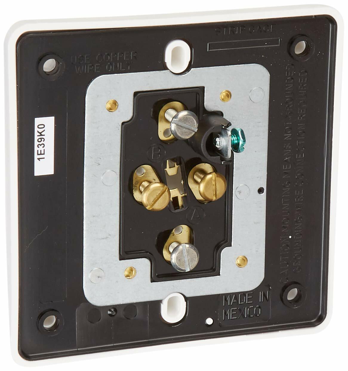 Leviton 21254-HW 20 Amp, 125 Volt, Industrial Series Extra Heavy Duty Hospital Grade, 4-in-1 Receptacle, Straight Blade, Grounding, White