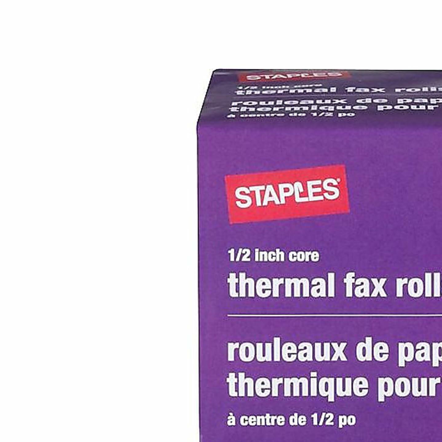 Staples Thermal Fax Paper White 98-Ft L x 8 1/2-Inch W 6 Rolls/Ct, For Office, School & Home