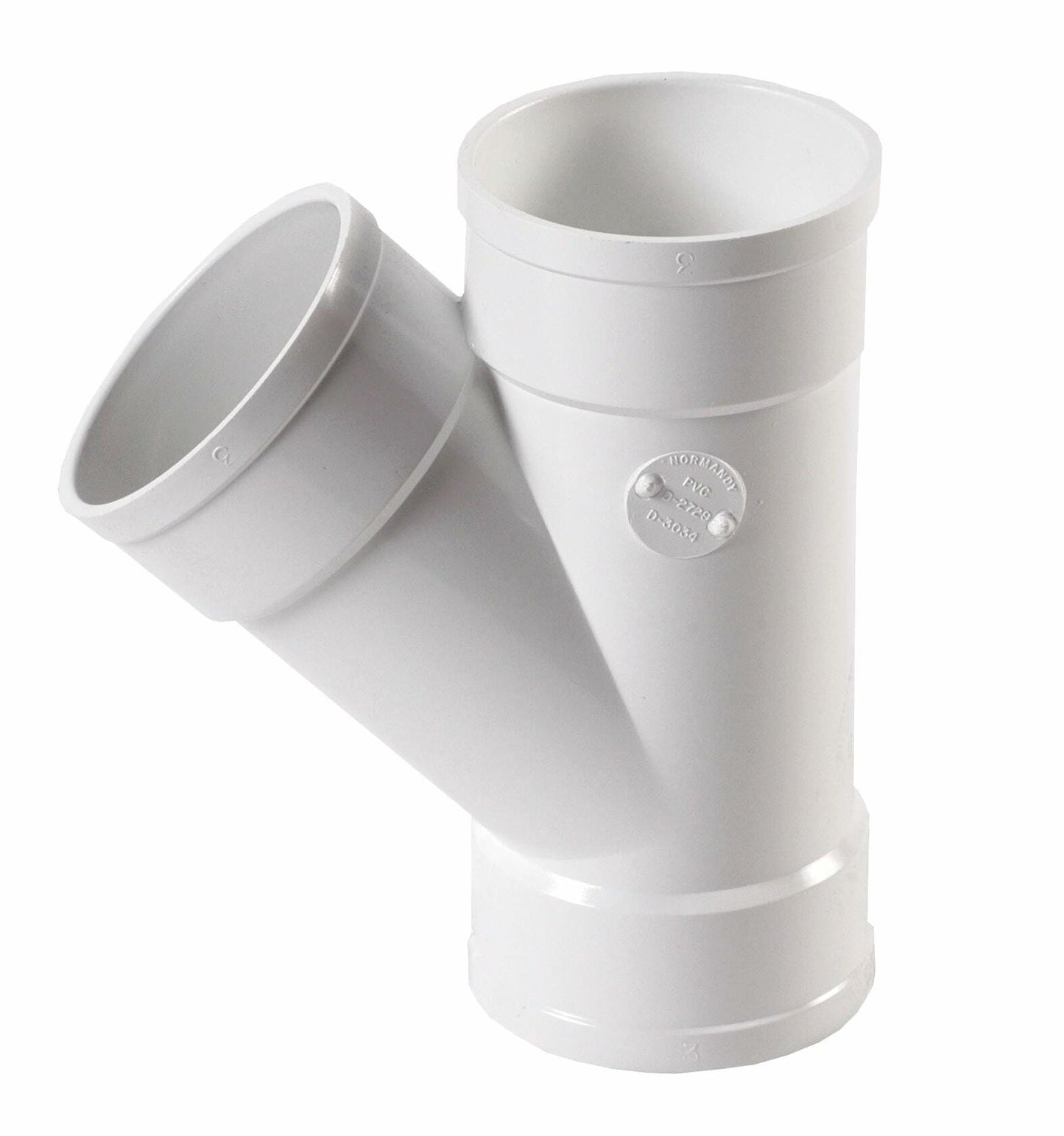 NDS 3P08 3-Inch PVC 45 Degree Wye Hub x Hub, White