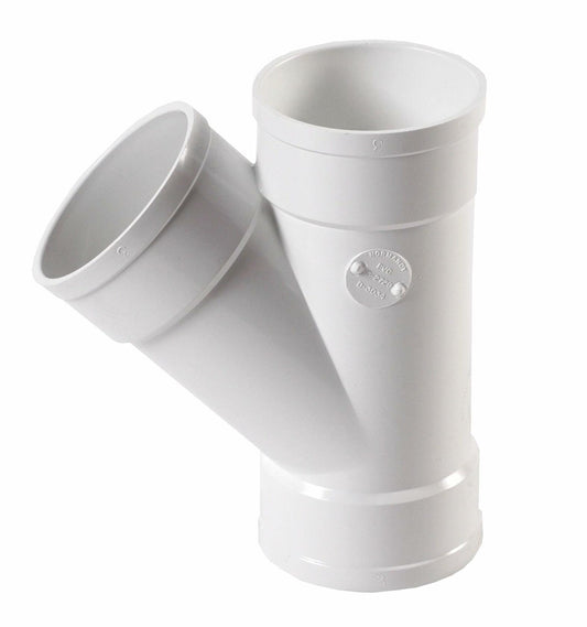 NDS 3P08 3-Inch PVC 45 Degree Wye Hub x Hub, White