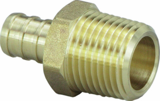 Viega 46446 PureFlow Zero Lead Brass PEX Crimp Adapter with Male 3/4-Inch by 1-Inch Crimp x Male NPT