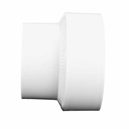 NDS 4P07 PVC S&D Increaser/Reducer Coupling, 3-Inch X 4-Inch, for Hub X Hub Solvent-Weld Connections, for use with 3-Inch & 4-Inch Sewer and Drain Pipe, White