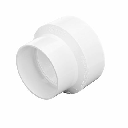 NDS 4P07 PVC S&D Increaser/Reducer Coupling, 3-Inch X 4-Inch, for Hub X Hub Solvent-Weld Connections, for use with 3-Inch & 4-Inch Sewer and Drain Pipe, White