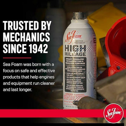 High Mileage Motor Treatment – Gas & Oil Additive for Fuel Injectors, Oil Burning & Engine Lubrication – 16 oz | Model HM16 | 2 Pack