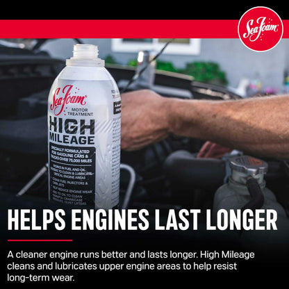 Sea Foam High Mileage Motor Treatment Gas & Oil Additive, HM16, 16 oz, Pack of 4
