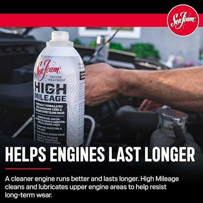 High Mileage Motor Treatment – Gas & Oil Additive for Fuel Injectors, Oil Burning & Engine Lubrication – 16 oz | Model HM16 (12 Pack)
