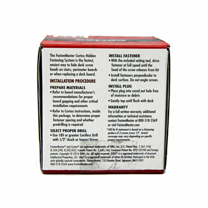 FastenMaster Cortex 2-1/2" Fastening System for Trex Decking - 100 Linear Feet - Trex Select Woodland Brown