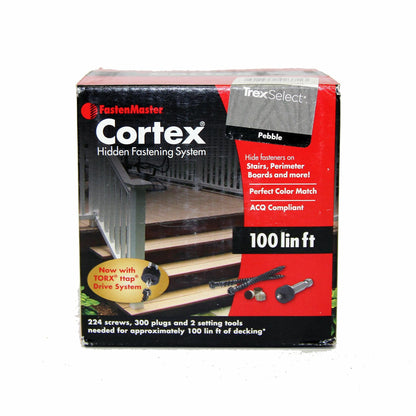 FASTENMASTER Cortex 2-1/2" Fastening System for Trex Decking - 100 Linear Feet - Trex Select Pebble Grey