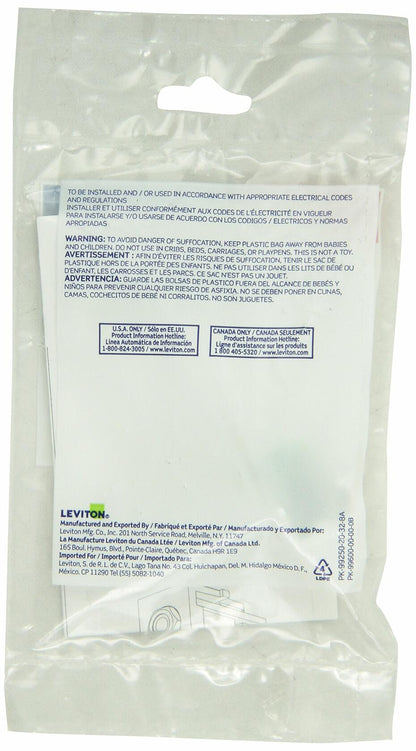 Leviton QuickPort Snap-In Module with 3.5mm Stereo Jack, Female To Screw Terminal, 40839-SWS, White
