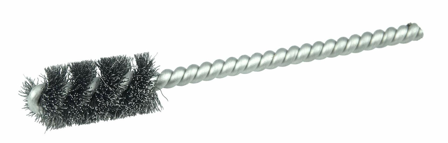 Weiler 21083 1/2" Power Tube Brush, .005" Stainless Steel Wire Fill, 1" Brush Length, Made in the USA