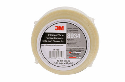 3M Tartan Filament Tape 8934, Clear, 48 mm x 55 m, 4 mil