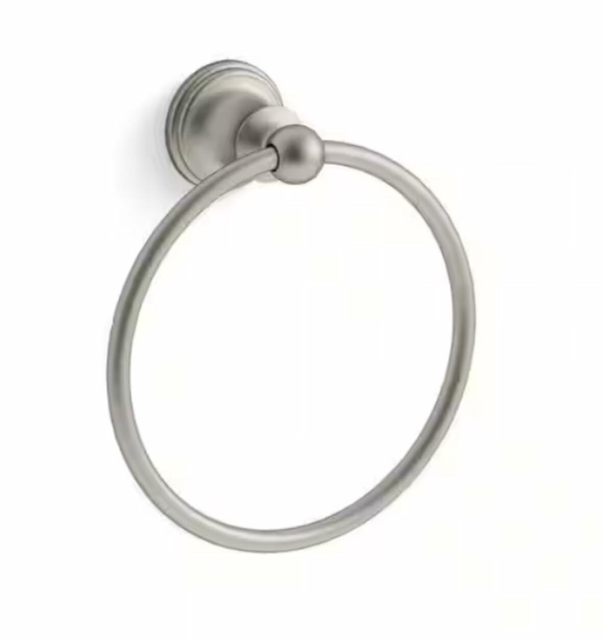 Kohler Capilano Towel Ring in Vibrant Brushed Nickel K-R26684-BN