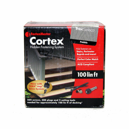 FASTENMASTER Cortex 2-1/2" Fastening System for Trex Decking - 100 Linear Feet - Trex Select Pebble Grey